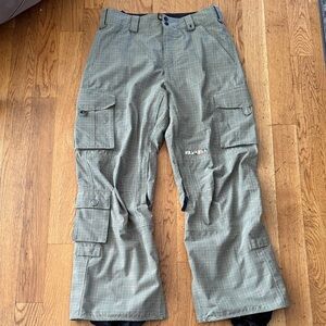 Burton Gray Plaid Cargo Snow/Skiboard Pants- Size L